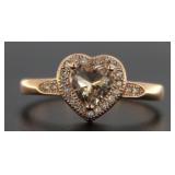 Beautiful Morganite Heart Solitaire Ring