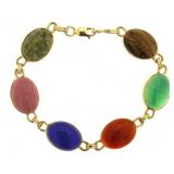 14kt Gold Carved Jade Estate Bracelet