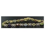 Genuine 3.00 ct Rainbow Topaz Tennis Bracelet