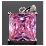 Princess Cut 4.00 ct Pink Sapphire Pendant