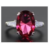 Oval 6.50 ct Pink Tourmaline Solitaire Ring