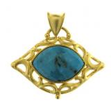 Genuine Marquise 6.00 ct Turquoise Pendant