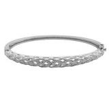 Diamond Accent Basket Weave Cuff Bracelet