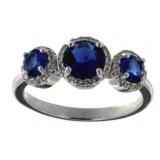 Past-Present-Future 2.50 ct Sapphire Dinner Ring