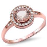 Round Morganite Solitaire Ring