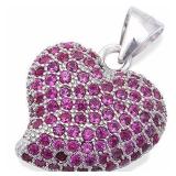 Beautiful Ruby Pave Heart Pendant