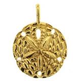 14kt Gold Heavy Sand Dollar Pendant