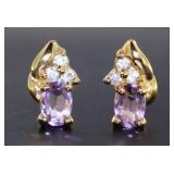 Genuine Amethyst Fashion Earrings