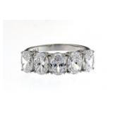 Oval 5.50 ct White Topaz Anniversary Ring