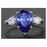 Pear Cut 3.48 ct Tanzanite Dinner Ring