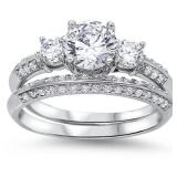 Brilliant White Topaz 1.50 ct 2 pc Wedding Set