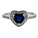 Beautiful Sapphire Heart Solitaire Ring