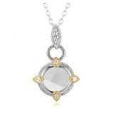 Yurman Style White Crystal Designer Pendant