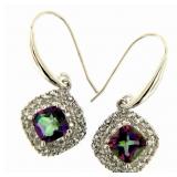 Cushion Cut Mystic Topaz Designer Earrings