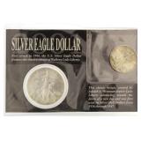 2 pc 2001 American Silver Eagle - 1945 Silver Half