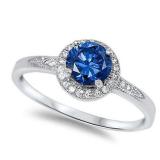 Beautiful Round Sapphire Solitaire Ring