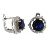 Round 5.00 ct Sapphire Solitaire Earrings