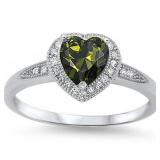 Beautiful Olive Green Topaz Solitaire Ring