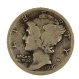 1916-S Mercury Silver Dime *Key Date