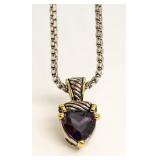 Trillion Genuine Amesthyst Fashion Necklace