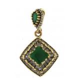 Elegant 4.25 ct Emerald & Topaz Baguette Pendant