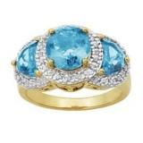 Genuine 4.60 ct Sky Blue Topaz Designer Ring