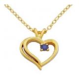 Genuine Sapphire Heart Pendant