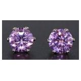 Pink Sapphire 1.50 ct Solitaire Earrings