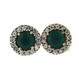 Gorgeous 2.00 ct Emerald Stud Earrings
