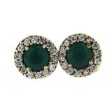 Gorgeous 2.00 ct Emerald Stud Earrings