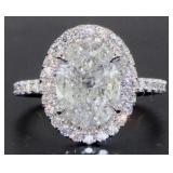 14kt Gold Oval Brilliant 2.92 ct Diamond Ring