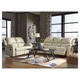 Ashley U333 DBL REC Leather Sofa & Love Seat