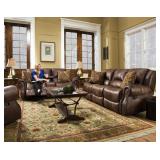 Corinthian 699 Waylon Mocha Reclining Sofa & Love