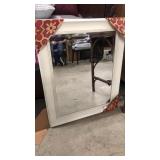 Antique White Beveled Mirror