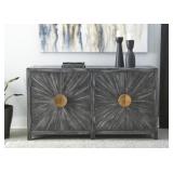 Ashley A4000072 Antique Black Mid Century Cabinet