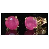 14kt Gold 2.00 ct Natural Ruby Stud Earrings