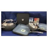 (7) Pc Todd English Green Pan Non Stick & Cast