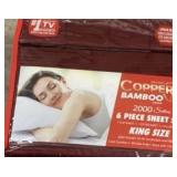 King Copper Bamboo 6 Pc Sheet Set  Burgandy