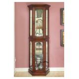 JGW Solid Wood Cherry Lighted Curio Cabinet