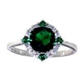 Gorgeous Round 2.33 ct Emerald Designer Ring