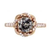 14kt Rose Gold 1.73 ct Round Diamond Ring