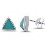 Turquoise Trillion Shape Earrings