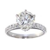 14kt Gold Round Brilliant 3.03 ct Diamond Ring