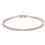 Brilliant 6.50 ct Rose Gold Tennis Necklace