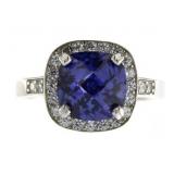 Cushion Cut 4.25 ct Tanzanite Designer Ring