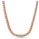 Brilliant 8.25 ct Rose Gold Tennis Necklace