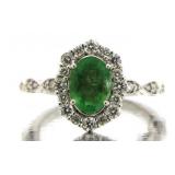 14kt Gold 1.90 ct Oval Emerald & Diamond Ring