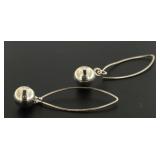 Silvertone Ball Dangle Earrings