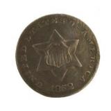 1852 Silver 3 Cent Piece