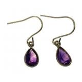 Gorgeous .80 ct Amethyst Tear Drop Earrings